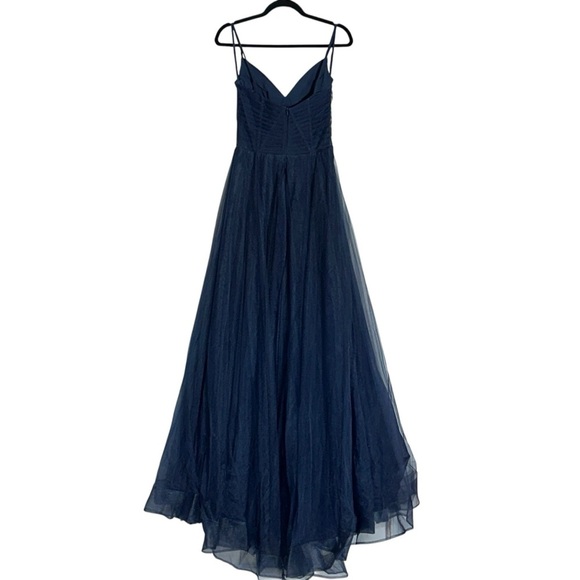 La Femme Navy Blue Illusion A-Line Tulle BallGown Dress Womens 10 - Picture 8 of 8